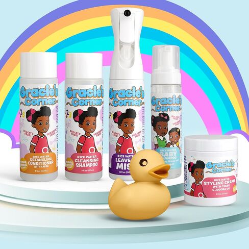 Gracie's Corner Rice Water Baby Shampoo — Foaming Rinse-Off Shampoo for Babies & Kids — Gentle Moisturizing Cleanser for Soft Hair & Sensitive Scalps — 8.5 oz in Kuwait