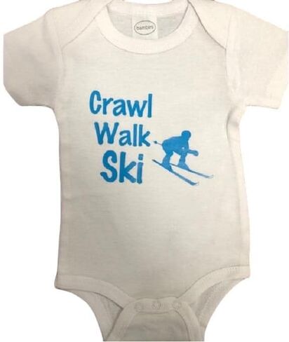 Crawl Walk Ski unisex skiiing skier baby onesie ® infant one piece bodysuit | clothes clothing Shower Gift, Boy Girl in Kuwait