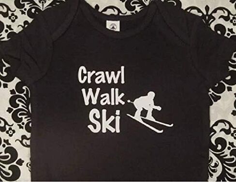 Crawl Walk Ski unisex skiiing skier baby onesie ® infant one piece bodysuit | clothes clothing Shower Gift, Boy Girl in Kuwait