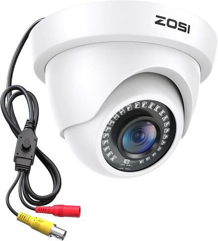 ZOSI 4 Pack 2MP 1080p HD-TVI Dome Security Camera Outdoor Indoor, 1920TVL | 24PCS LEDs, 80ft IR Night Vision, 90° Wide Angle, Metal Plastic Housing Weatherproof Surveillance CCTV Camera in Kuwait
