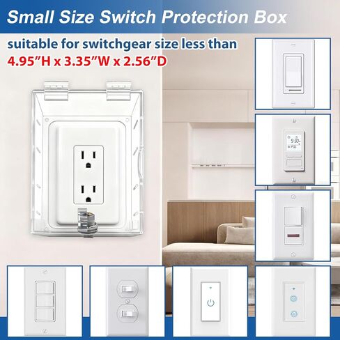 Smart Home Switch Cover,Baby Proof Light Outlet Covers,Wall Plug Box,Kids Electrical Protector Box Fits Outlet 4.95" H X 3.35" W X 2.56" D or Smaller in Kuwait