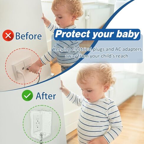 Smart Home Switch Cover,Baby Proof Light Outlet Covers,Wall Plug Box,Kids Electrical Protector Box Fits Outlet 4.95" H X 3.35" W X 2.56" D or Smaller in Kuwait