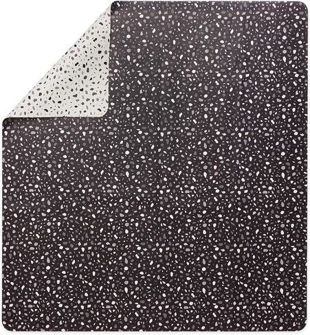 Lalo Splat Mat - Double-Sided Vegan Leather Wipeable Baby Splat Mat - Modern Design, Perfect for Mealtime & Playtime, Easy to Clean High Chair Mat for Floor, 47 x 47 Inches - Wickerwork Sage in Kuwait