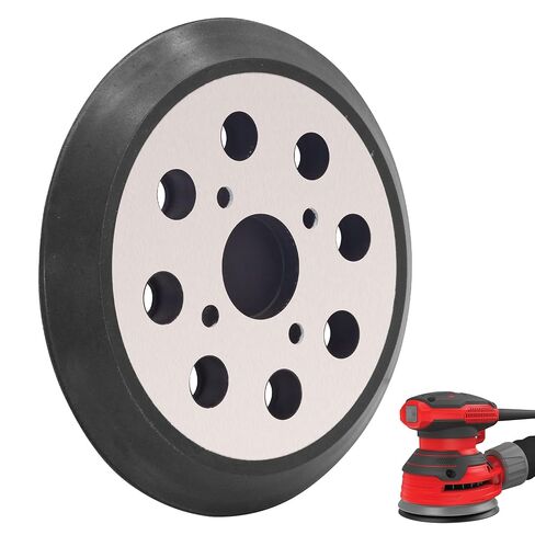 5 Inch 8 Hole Replacement Metal Sander Pad Hook and Loop Sander Backing Pad | Compatible with Craftsman/Milwaukee/Ridgid, Thickened Engineering Metal + Soft Rubber, High-Density Hook, Longer Service Life in Kuwait