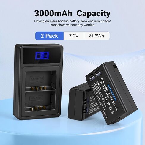 2-Pack Upgraded VB26B VB26A VB26 VB30 Pro Battery for GODOX V1 V1S V1N V1C V1F V1O V1 Flash and V860III V860III-S V860III-C V860III-N V860III-O V860III-F V850III Camera Flash Speedlite in Kuwait