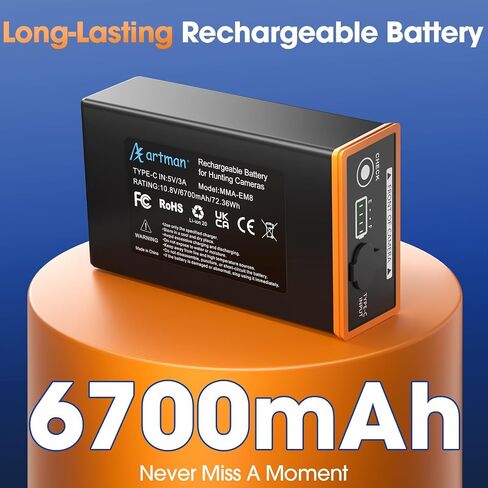 Artman 6700mAh Power Mag Rechargeable Lithium-Ion Battery Pack Replacement for Edge Trail Camera Battery, Compatible with Moultrie Edge Series, Edge PRO, Edge 2, Edge 2 PRO Trail Cameras in Saudi Arabia