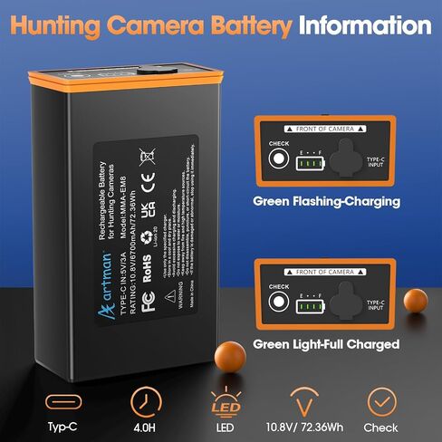 Artman 6700mAh Power Mag Rechargeable Lithium-Ion Battery Pack Replacement for Edge Trail Camera Battery, Compatible with Moultrie Edge Series, Edge PRO, Edge 2, Edge 2 PRO Trail Cameras in Saudi Arabia