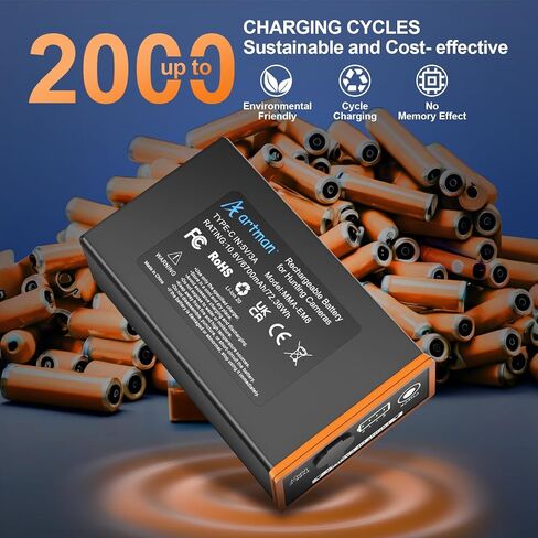 Artman 6700mAh Power Mag Rechargeable Lithium-Ion Battery Pack Replacement for Edge Trail Camera Battery, Compatible with Moultrie Edge Series, Edge PRO, Edge 2, Edge 2 PRO Trail Cameras in Saudi Arabia