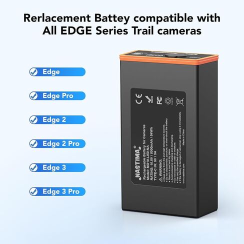 NASTIMA 2 Pack 5000mAh Lithium-Ion Battery for Moultrie Edge Series Cameras | Compatible with Moultrie Edge, Edge PRO, Edge 2&PRO, Edge 3&PRO Rechargeable Battery Pack in Kuwait