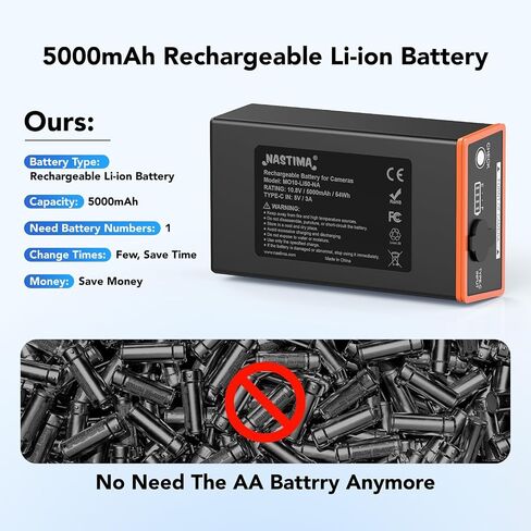 NASTIMA 2 Pack 5000mAh Lithium-Ion Battery for Moultrie Edge Series Cameras | Compatible with Moultrie Edge, Edge PRO, Edge 2&PRO, Edge 3&PRO Rechargeable Battery Pack in Kuwait