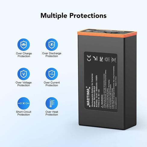 NASTIMA 2 Pack 5000mAh Lithium-Ion Battery for Moultrie Edge Series Cameras | Compatible with Moultrie Edge, Edge PRO, Edge 2&PRO, Edge 3&PRO Rechargeable Battery Pack in Kuwait