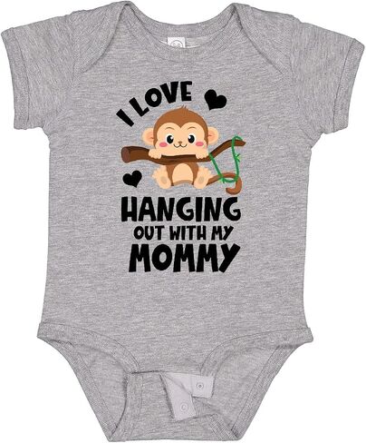 inktastic Monkey I Love Hanging Out with My Mommy Baby Bodysuit in Kuwait