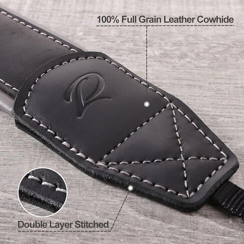 Padwa Lifestyle Leather Camera Strap Thick Padded - Full Grain Genuine Cowhide Camera Straps in Kuwait