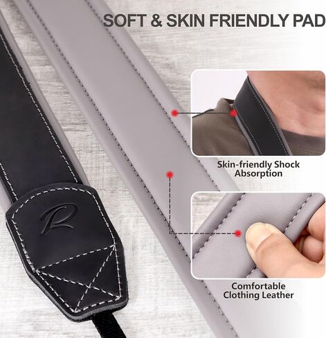 Padwa Lifestyle Leather Camera Strap Thick Padded - Full Grain Genuine Cowhide Camera Straps in Kuwait