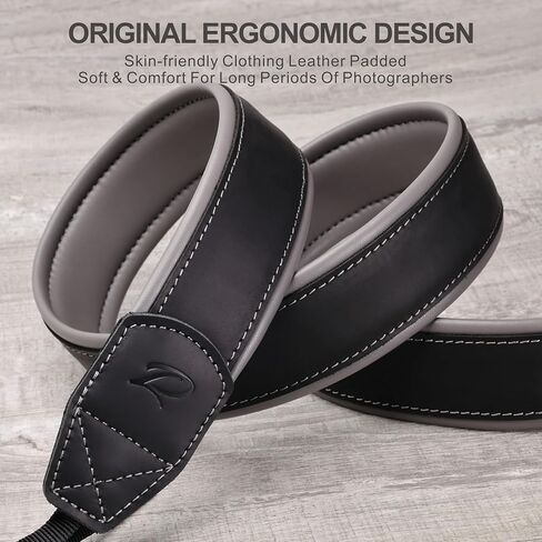 Padwa Lifestyle Leather Camera Strap Thick Padded - Full Grain Genuine Cowhide Camera Straps in Kuwait