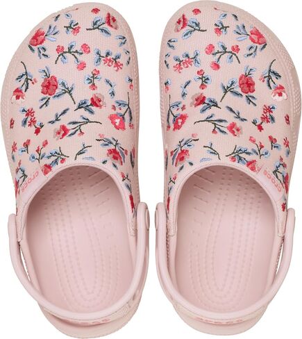 Crocs Unisex-Adult Classic Crafted Canvas Clogs for Men and Women, Floral Cotton Candy, 8 Women/6 Men in Kuwait