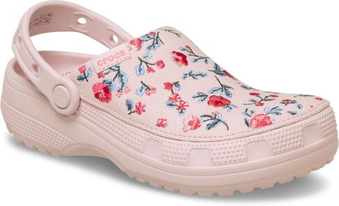Crocs Unisex-Adult Classic Crafted Canvas Clogs for Men and Women, Floral Cotton Candy, 8 Women/6 Men in Kuwait