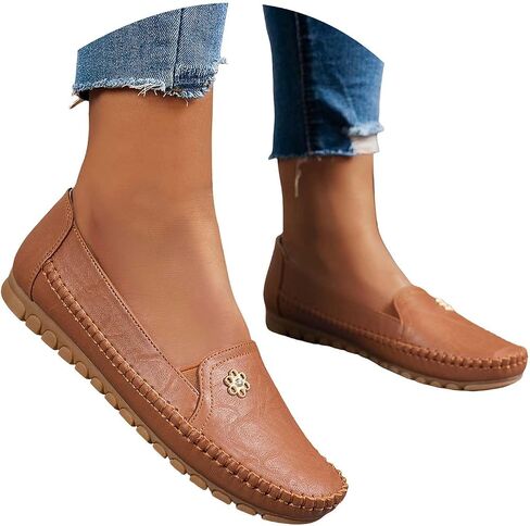 Orthopedic Loafers for Women 2026, Dressy Slip on Closed Toe Walking Shoes Causal Anti-Slip Office Flat Loafers Spring Non-Slip Arch Support Sneakers Comfortable Vintage Shoes Work in Kuwait