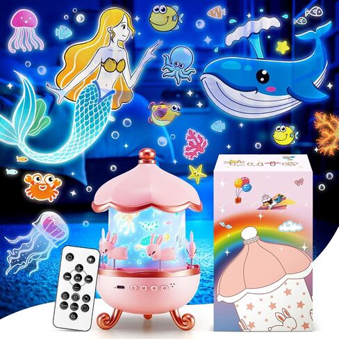 One Fire Unicorn Night Light for Kids,315 Modes+15 Films Light Projector | 15 Sound Machine Baby,Dimmable+Remote+Timer & 1200mAh -Unicorn Toys for Girls Age 4-6,Room Decor,Toddler/Girls Birthday Gift in Kuwait