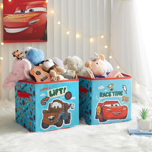 Hello Kitty Set of 2 Storage Cubes with Handles, Durable Foldable Fabric Organizer Bins for Bedroom, Closet, Nursery & Dorm, 10x10x10 Inch Cube Storage Baskets for Toys, Clothes & Shelves in Kuwait