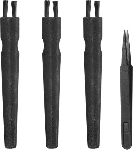 PATIKIL ESD Brush, 3Pcs Electronic Cleaning Brush Set with Tweezers Anti Static Cleaning Tools Plastic Flat Nylon for PCB Computer Keyboard Camera 3D Printers, 15x18mm Bristles in Kuwait