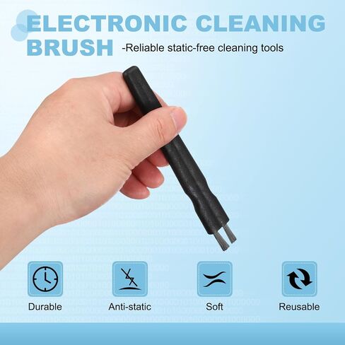 PATIKIL ESD Brush, 3Pcs Electronic Cleaning Brush Set with Tweezers Anti Static Cleaning Tools Plastic Flat Nylon for PCB Computer Keyboard Camera 3D Printers, 15x18mm Bristles in Kuwait