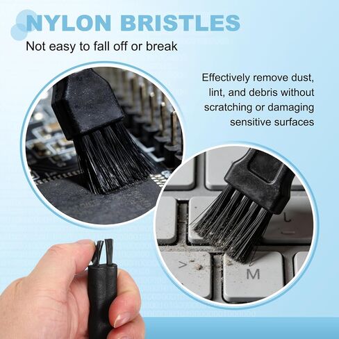 PATIKIL ESD Brush, 3Pcs Electronic Cleaning Brush Set with Tweezers Anti Static Cleaning Tools Plastic Flat Nylon for PCB Computer Keyboard Camera 3D Printers, 15x18mm Bristles in Kuwait