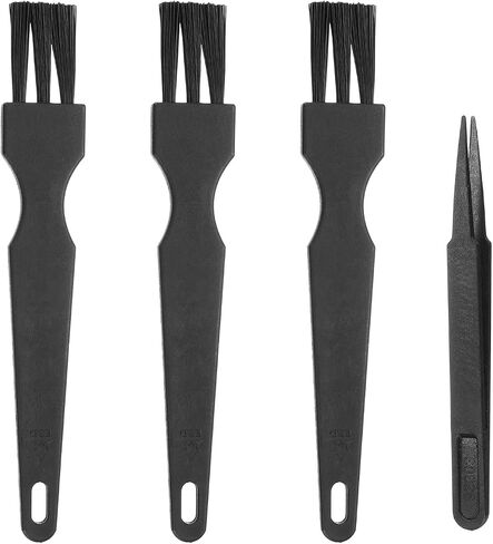 PATIKIL ESD Brush, 3Pcs Electronic Cleaning Brush Set with Tweezers Anti Static Cleaning Tools Plastic Flat Nylon for PCB Computer Keyboard Camera 3D Printers, 40x58mm Bristles in Kuwait