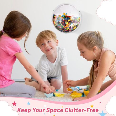 2 Pack Acrylic Wall Organizer Acrylic Toy Dispenser for Wall, Toy Storage Display with Back Panel Hanging Clear Holder for Blocks, Snacks, Cars in Kuwait