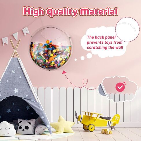 2 Pack Acrylic Wall Organizer Acrylic Toy Dispenser for Wall, Toy Storage Display with Back Panel Hanging Clear Holder for Blocks, Snacks, Cars in Kuwait