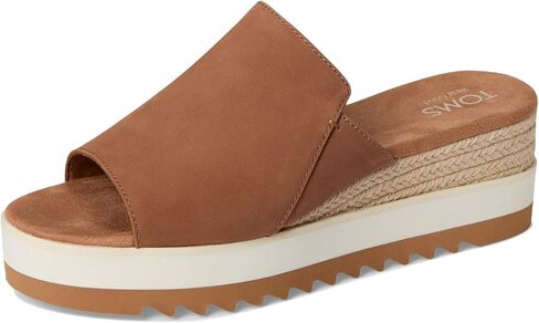 TOMS Women’s Diana Mule Wedge Sandal, Comfortable Slip-On with Cushioned Midsole & Wedge Heel for Day-to-Night Wear - Brown Sugar Leather - 8 in Kuwait