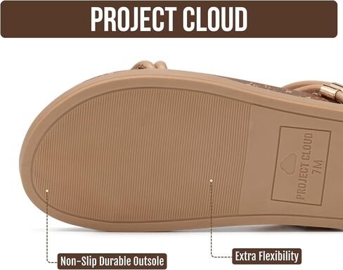 Project Cloud Non-Slip Summer Slides for Women & Lightweight Womens Sandals | Summer Sandals for Women with Plush and Soft Insole Womens Sandals Comfortable Non Slip and Lightweight Women Footwear in Kuwait
