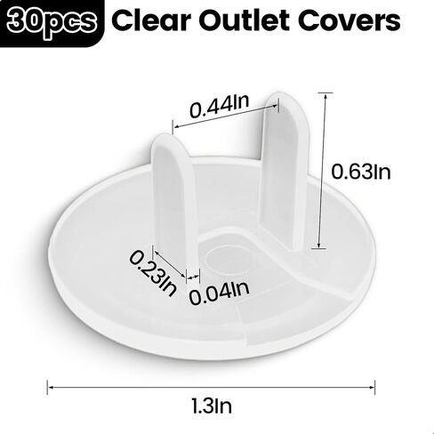 MOJOTORY Clear Outlet Covers for Baby Proofing, 30pcs | Invisible Design, Plug Protector Covers, Electrical Outlet Child Safety Covers, Durable, For Home School and Daycares in Kuwait