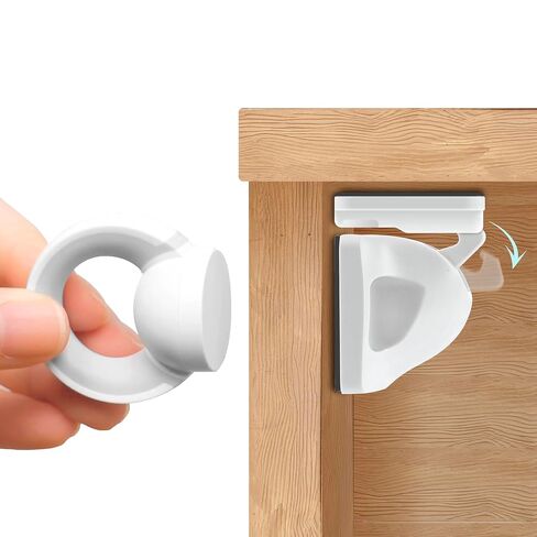 BooBoo Baby Magnetic Child Safety Cupboard Locks - 10 Locks with 1 Key | 10 Pack Baby Proofing Kit for Kitchen, Cabinets and Drawers - 30 Second Install - No Drilling - Strong 3M Adhesive in Kuwait