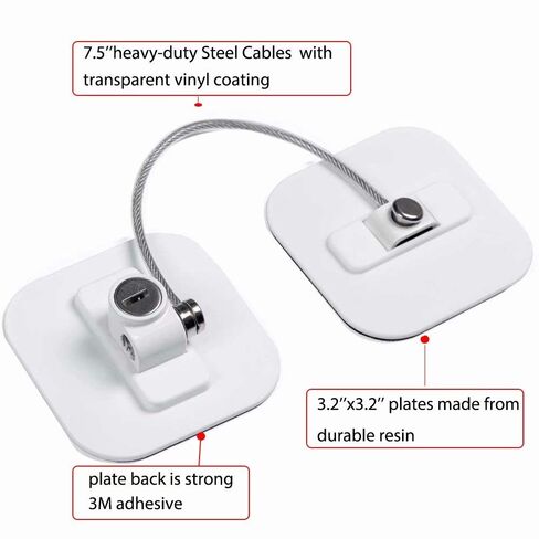 Locks for Refrigerator,2 Pack Fridge Lock with Keys,Lock for a Fridge,White Refrigerator Lock in Kuwait