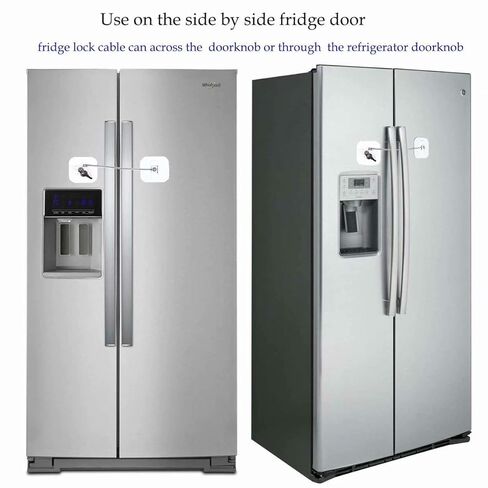 Locks for Refrigerator,2 Pack Fridge Lock with Keys,Lock for a Fridge,White Refrigerator Lock in Kuwait