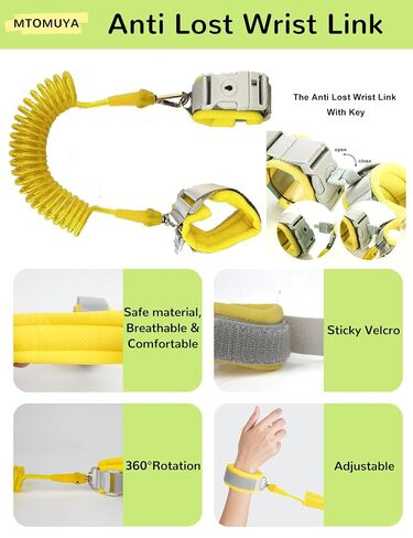 Toddler Harness with Anti Lost Wrist Link - 3-in-1 Baby Safety Leash Backpack, Adjustable Kids Walking Belt with Pocket,Child Locking Wristband for Boys & Girls for Outdoor Travel, Yellow Bee in Kuwait