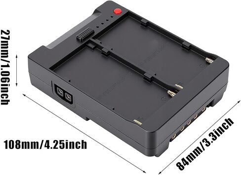 2 Channel NPF Battery Charging for F550 F750 F970 | Dual Slot, LED Indicator, V Mount Battery Adapter Plate with Type C, USB, DC Power Supply Interfaces in Kuwait