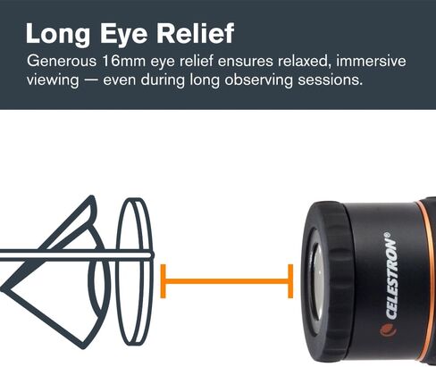 Celestron X-Cel LX 2.3mm Telescope Eyepiece for Extreme Planetary Power | Ultra High-Power Planetary Views, 60° Wide Field of View, Long Eye Relief, Twist-Up Eyecup, Fully Multi-Coated Optics in Kuwait