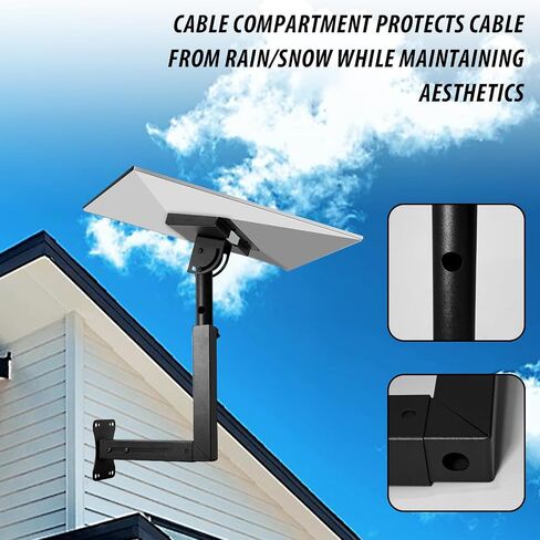 Starlink Mount for Gen 3，Adjustable Telescoping Arm Starlink Wall /Roof Mounts for Dishes，Compatible with Starlink Standard 4/4X/V3 in Kuwait