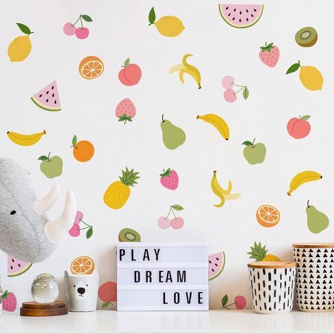 Banana Fruit Wall Decals, Removable Fabric Wall Stickers for Living Room, Kitchen Sofa TV Background Home Wall Decor, Fruit - Shaped Self-Adhesive Art in Kuwait
