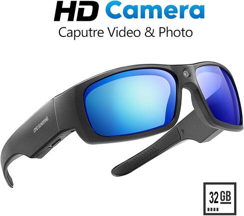 OhO Camera Sunglasses,Full HD 1080p Sports Cam Sunglasses with Polarized UV400 Protection Safety and Interchangeable Lens in Kuwait