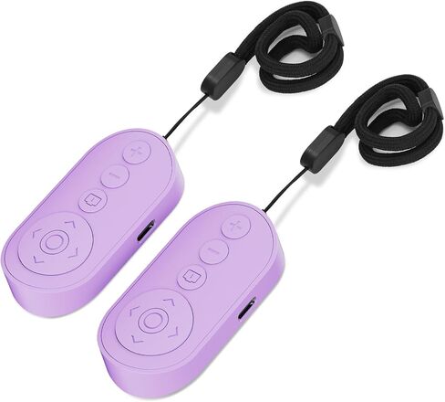 Wireless Camera Remote Control with Zoom in/Out for iPhone & Android, Versatile Shutter with Front/Rear Camera Switch,Remote for TikTok Video & Photo, Vlogging Accessories,Purple 2pcs in Kuwait