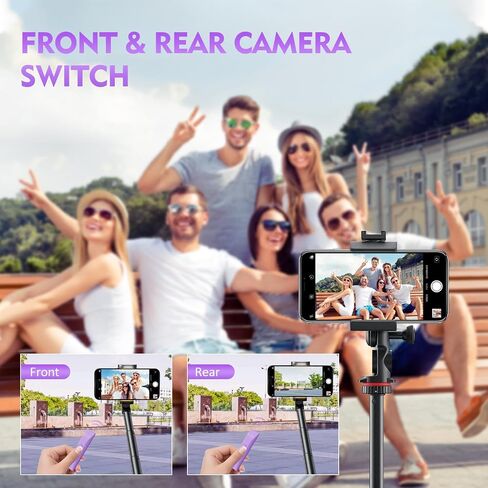 Wireless Camera Remote Control with Zoom in/Out for iPhone & Android, Versatile Shutter with Front/Rear Camera Switch,Remote for TikTok Video & Photo, Vlogging Accessories,Purple 2pcs in Kuwait