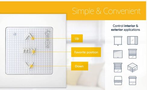 Somfy SMOOVE ORIGIN RTS 1 channel wall button / remote control 433.42 MHz for roller shutters with frame - 1810880 / 1811045 in Saudi Arabia