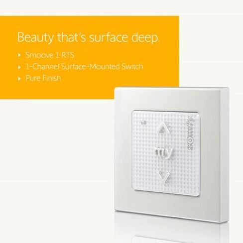 Somfy SMOOVE ORIGIN RTS 1 channel wall button / remote control 433.42 MHz for roller shutters with frame - 1810880 / 1811045 in Saudi Arabia