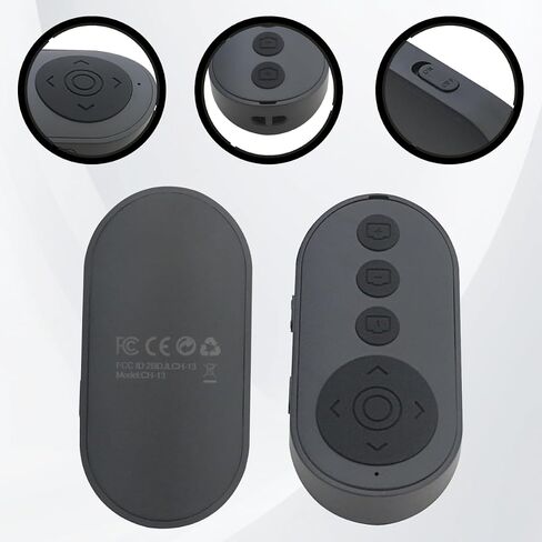 Upgraded Wireless Camera Remote Control with Zoom for iPhone & Android, Versatile Shutter with Front/Rear Camera Switch for Photo & Video, Smartphone Remote Clicker for Ti*kTok (Black) in Kuwait