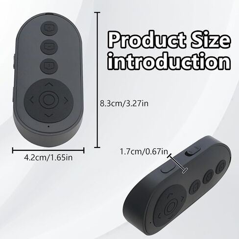Upgraded Wireless Camera Remote Control with Zoom for iPhone & Android, Versatile Shutter with Front/Rear Camera Switch for Photo & Video, Smartphone Remote Clicker for Ti*kTok (Black) in Kuwait