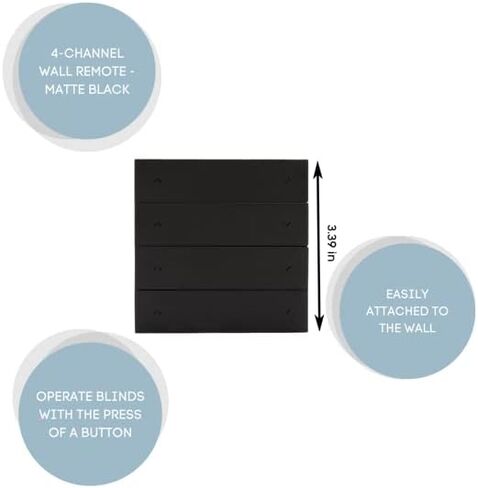 Coulisse Wall Switch Radio Remote Design 4 Channel Remote Control for Window Shade Motors (CM-16-BK) in Kuwait