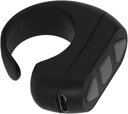 Bluetooth Remote Control Page Turner, Phone Remote Control Ring, Click Like Selfie Device for Phone Novel Watch TV Turn Page Remote Controller for iOS, for Android (Black) in Kuwait